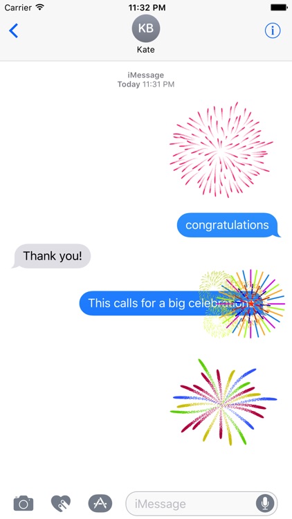 Animated Fireworks Party for iMessage