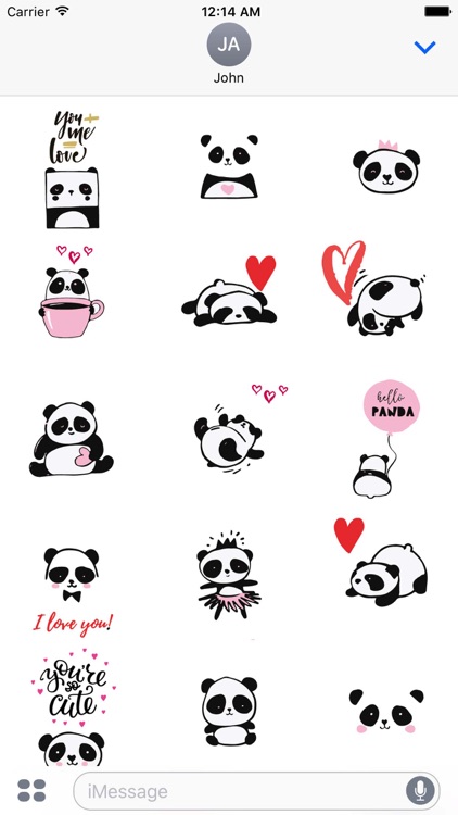 Cute Panda Love Sticker Pack by Asif Mohd.