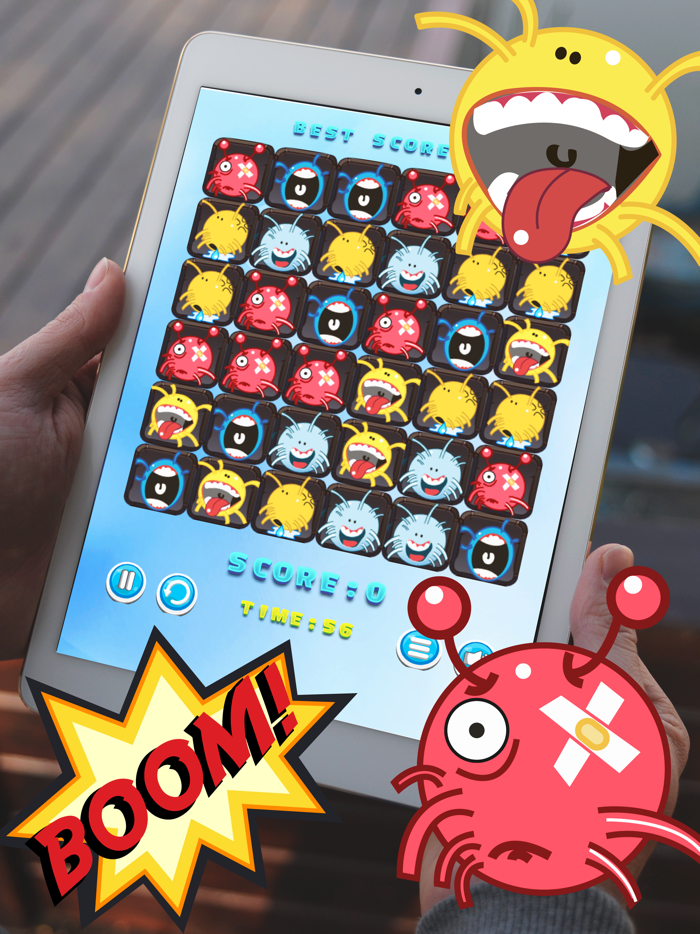Boom Boom Monster Match 3 Puzzle Game