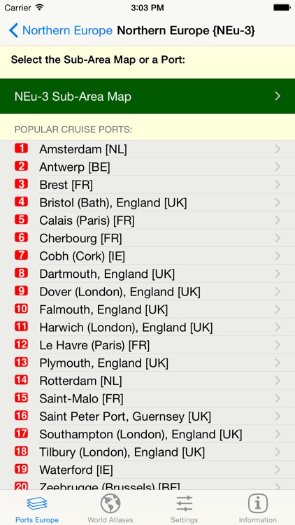 Cruise Ports -Europe Zoomable Atlas