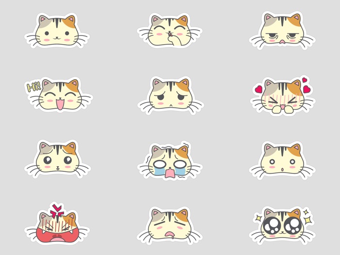 楽しい猫絵文字ステッカーパック - それは猫のように言う！