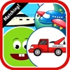 Vehicle Cartoons Matching Cards Puzzle Game