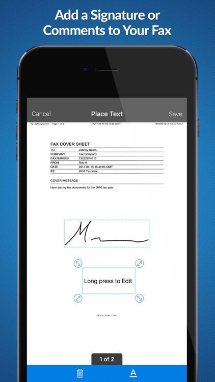 eFax – receive and send fax for iPhone or iPad