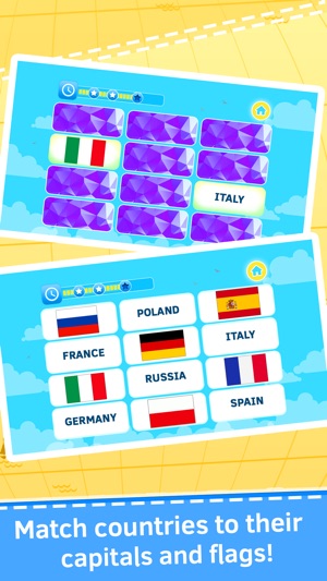 Geography quiz world countries, flags an