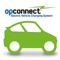 The OpConnect smartphone application lets users locate electric vehicle charging stations through a searchable map with GPS capability and pay for charging on those stations with an OpConnect account