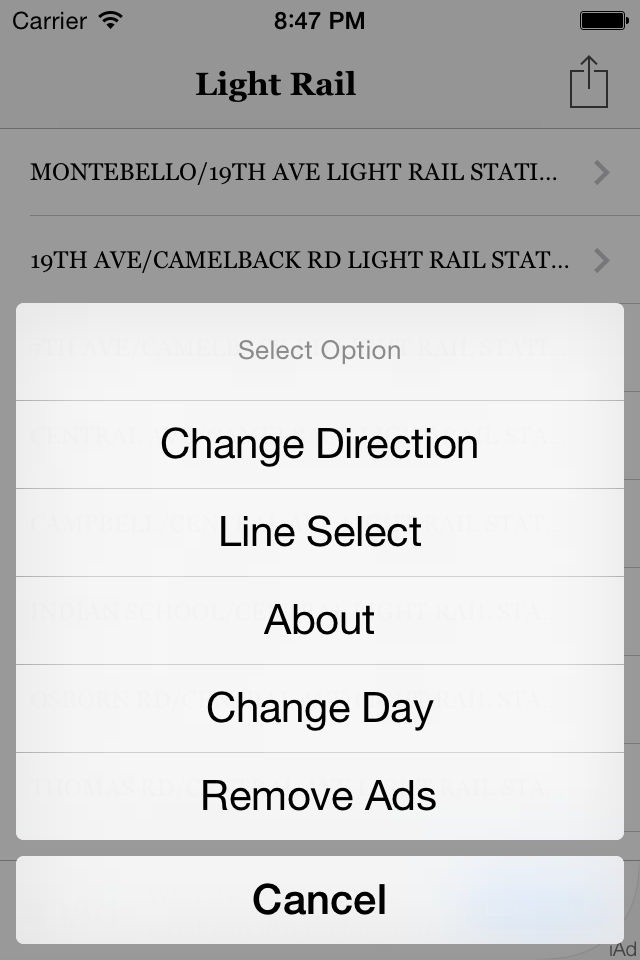 Phoenix Light Rail Timetable screenshot 2