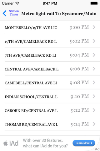 Phoenix Light Rail Timetable - náhled