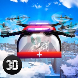 Ambulance Quadcopter Rescue Flight 3D