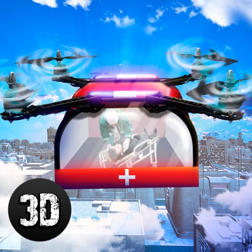 Ambulance Quadcopter Rescue Flight 3D icon