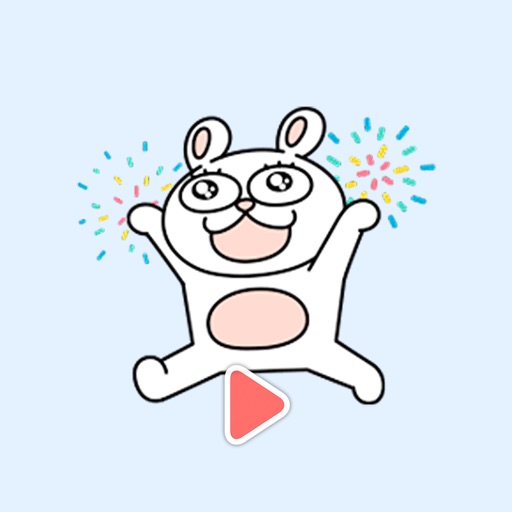Cute Eyed Bunny - Animated GIF Stickers icon