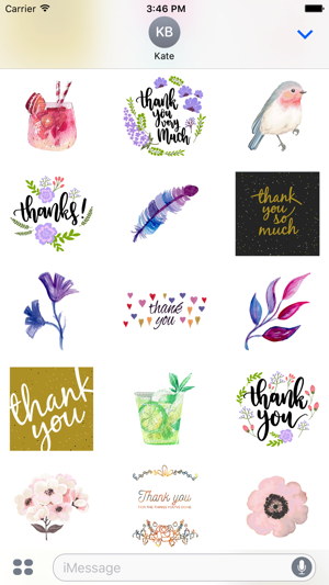 Thank You From the Heart Flowers & Drinks Stickers(圖2)-速報App