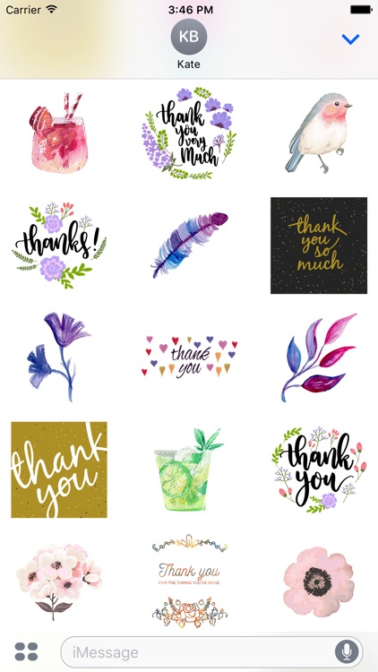 Thank You From the Heart Flowers & Drinks Stickers