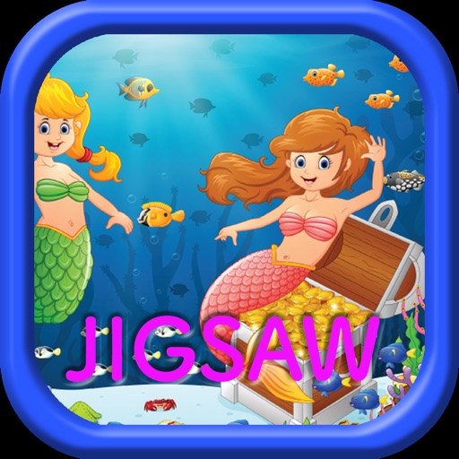 Funny Cartoon Mermaids Jigsaw Puzzles Games Box iOS App