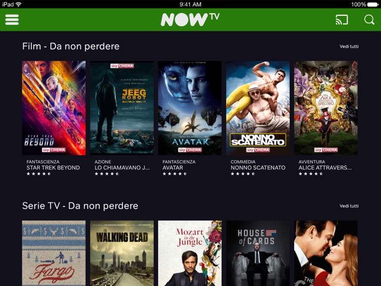 NOW TV per iPad