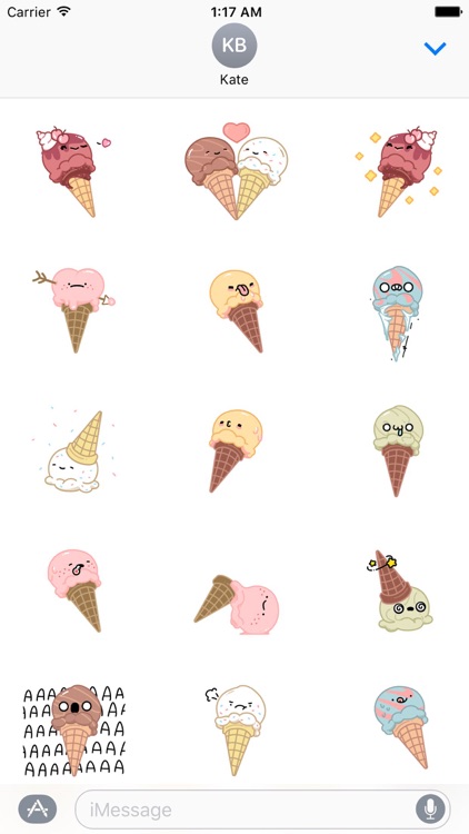 Animated Cool Ice Cream Emoji Stickers