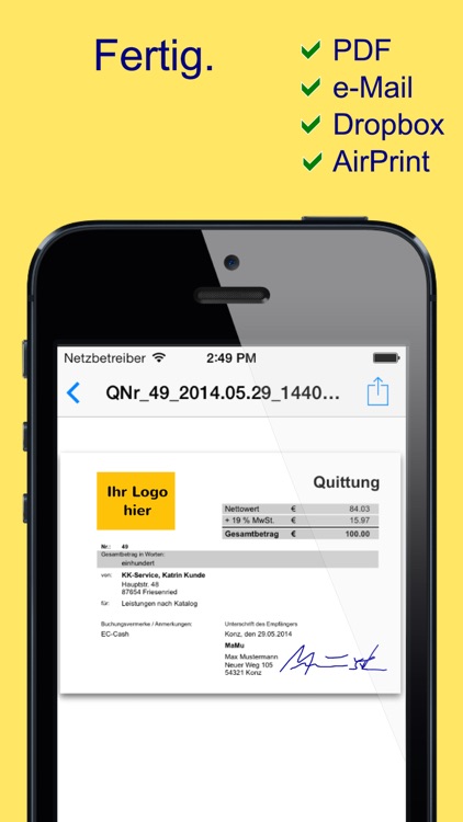 Quittung PLUS - Der Quittungsblock. screenshot-4