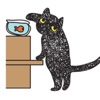 Twinkling Black Cat Sticker