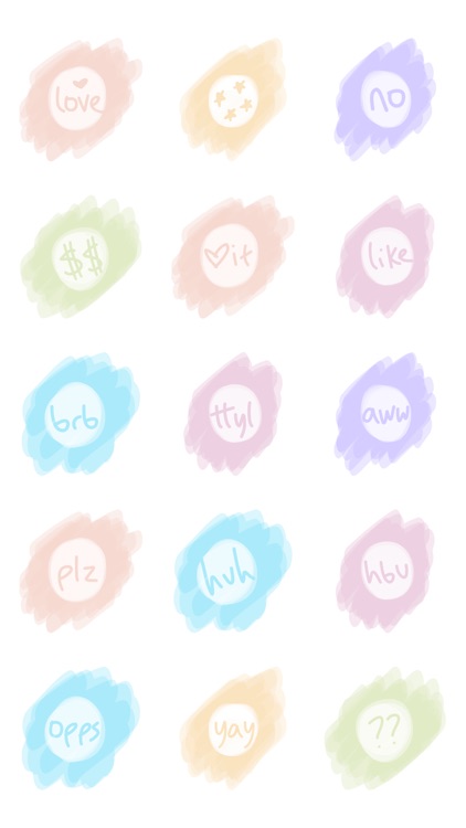 Watercolor sticker, text pic stickers for iMessage