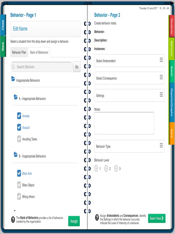 ABA Data NotePad - Behaviors screenshot-3