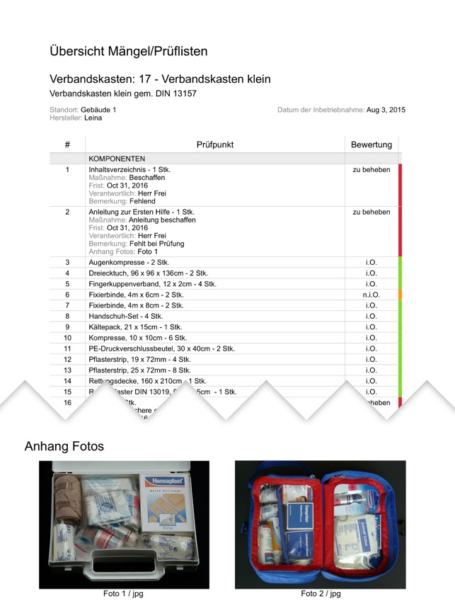 Verbandskästen - Prüfung nach DIN 13157 DIN 13169(圖4)-速報App