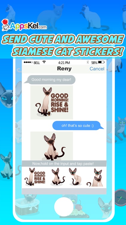 Siamese Cat Emoji – Stickers for Text Messages Pro