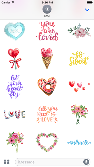 Watercolor Love, Gifts & Quotes Stickers(圖5)-速報App