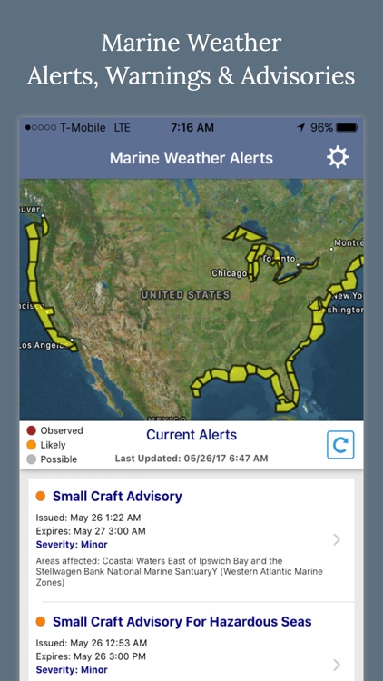 NOAA Marine Weather Forecast Alerts & Warnings