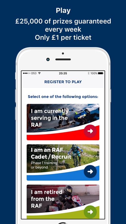 RAF Sports Lottery - Play Now