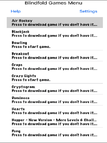 Blindfold Games Launcher - náhled