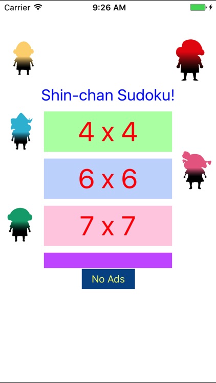 Easy Sudoku 4x4 to 7x7 for Color Figures