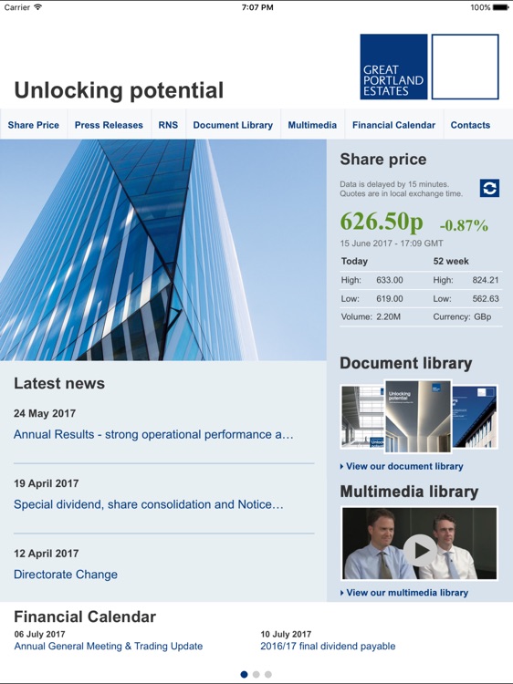 Great Portland Estates plc Investor Relations App