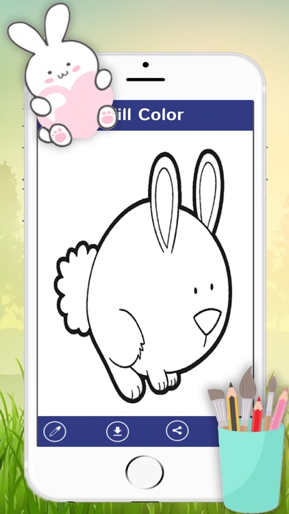 Cute Bunny Coloring Painting Book for kid screenshot-3