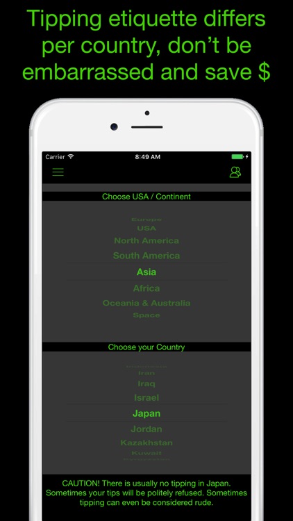 Tip Calculator for Local and Worldwide tipping