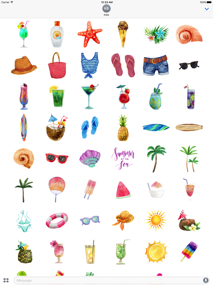 Pretty Summer Holiday Stickers Pack