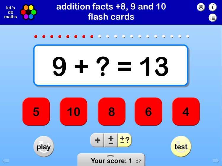 Addition Facts to 20