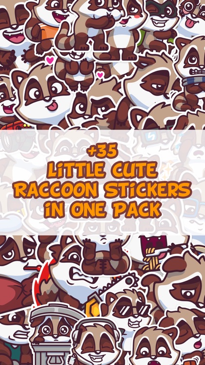 Little Cute Raccoon Stickers Pack for iMessage
