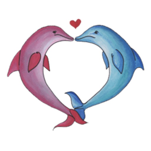 Watercolor Funny Dolphin Sticker icon