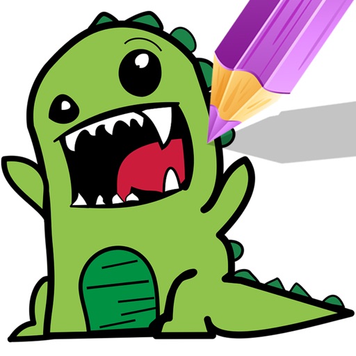 Coloring Book Painting Games Dinosaur Cartoon