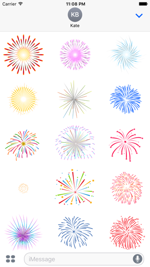 Animated Fireworks Celebration Stickers