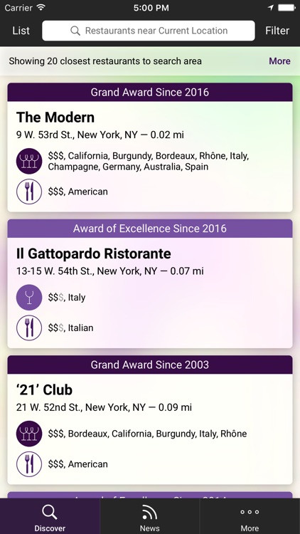 Wine Spectator Restaurant Awards