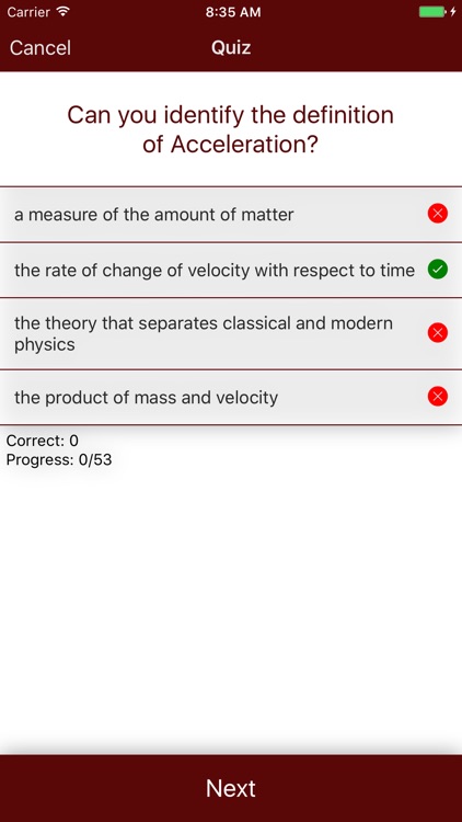 The Classical Physics App: A Complete Dictionary