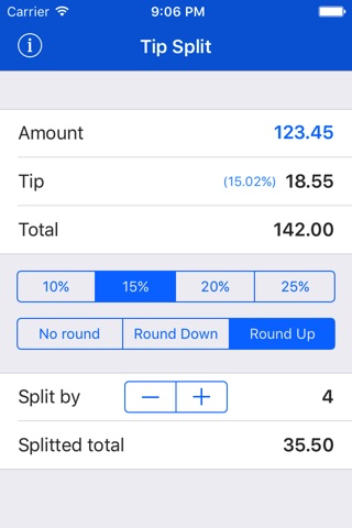 Tip Split • Fast Small Easy Tip Calculator screenshot 2