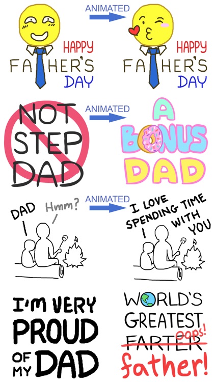 Father's Day Animated Sticker Pack: Coolest Pop