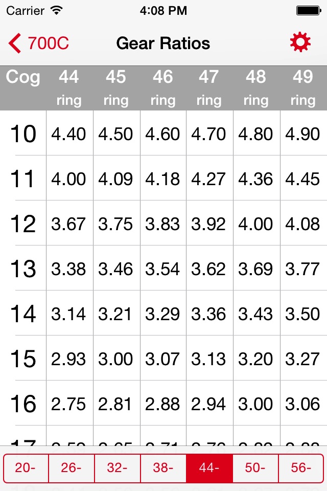 Bike Gear Ratios - Calc Speed,Cadence,Development screenshot 3