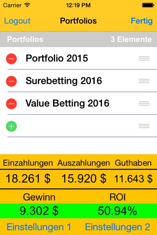 Betting Portfolio screenshot 3