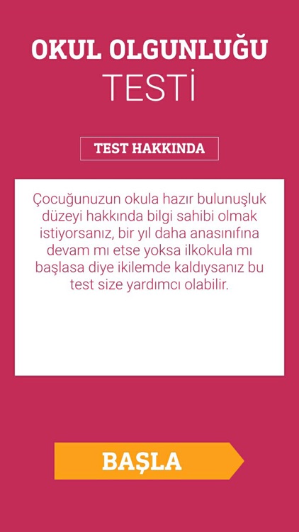 Okul Olgunluğu Testi