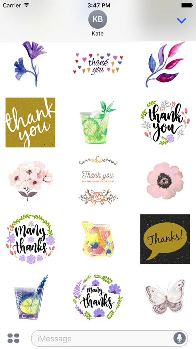 How to cancel & delete Thank You From the Heart Flowers & Drinks Stickers from iphone & ipad 3