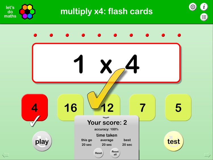 Multiplication facts x2 to x10