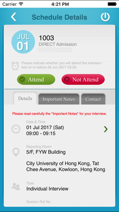How to cancel & delete CityU Admission Interviews from iphone & ipad 3