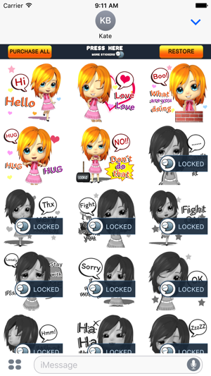 CrazyBell1 Eng Stickers for iMessage(圖3)-速報App